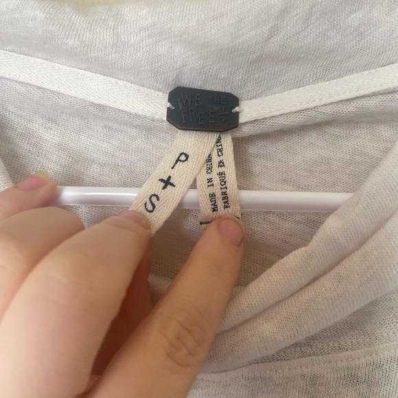 Free People Linen We the Free Seaside Cowl Neck Striped Crop Top Small - Picture 6 of 7